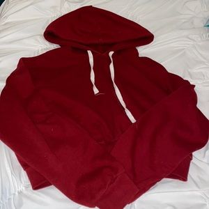 Cropped Drawstring Hoodie